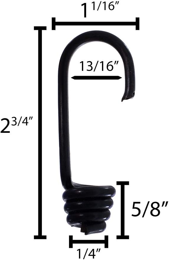 Heavy Duty Steel Cord Hooks Crimp Ring 2 Pack Hardware