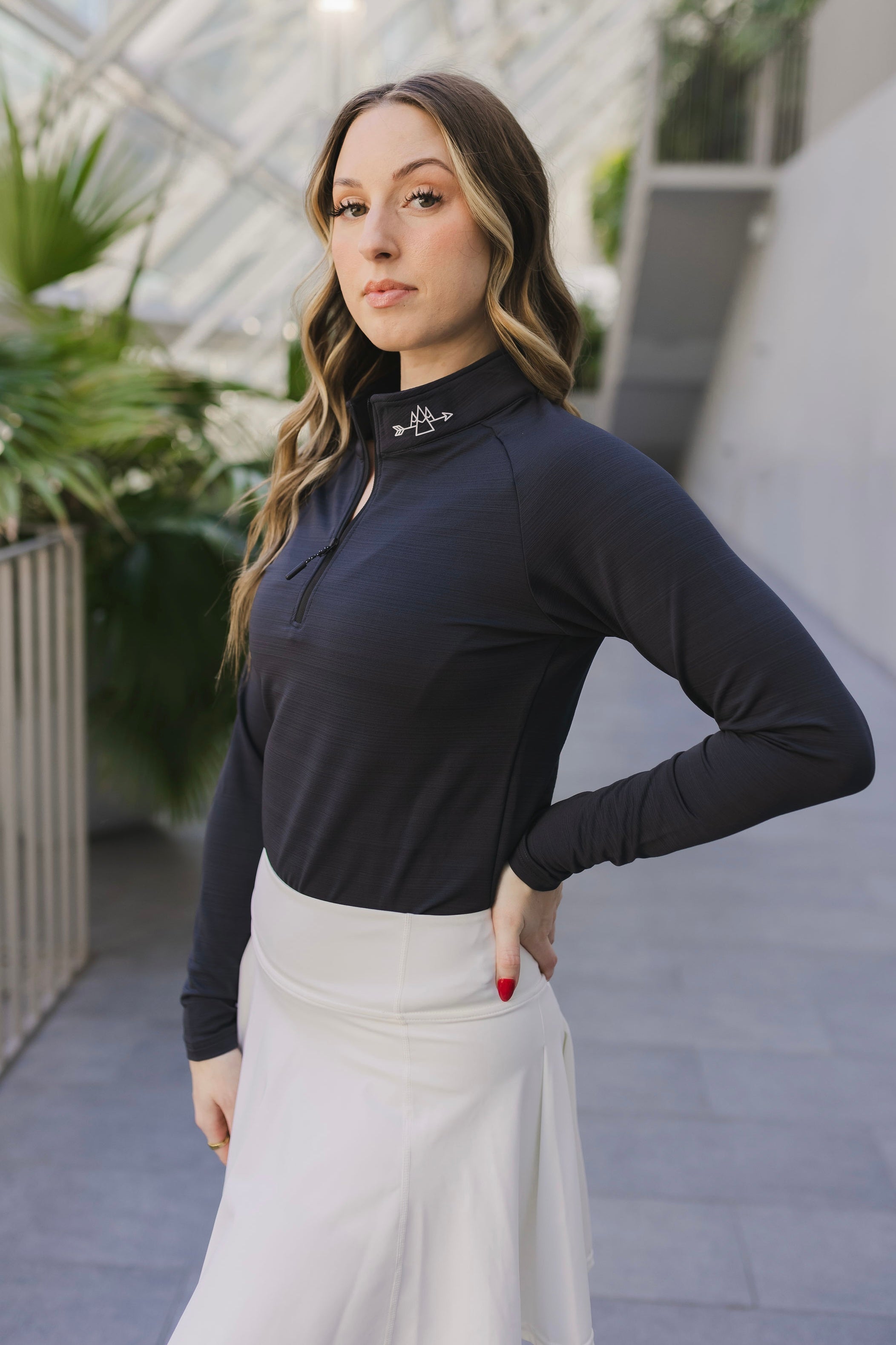 Women’s 1/4 Zip Long Sleeve Athletic Training Fitness Pullover Top