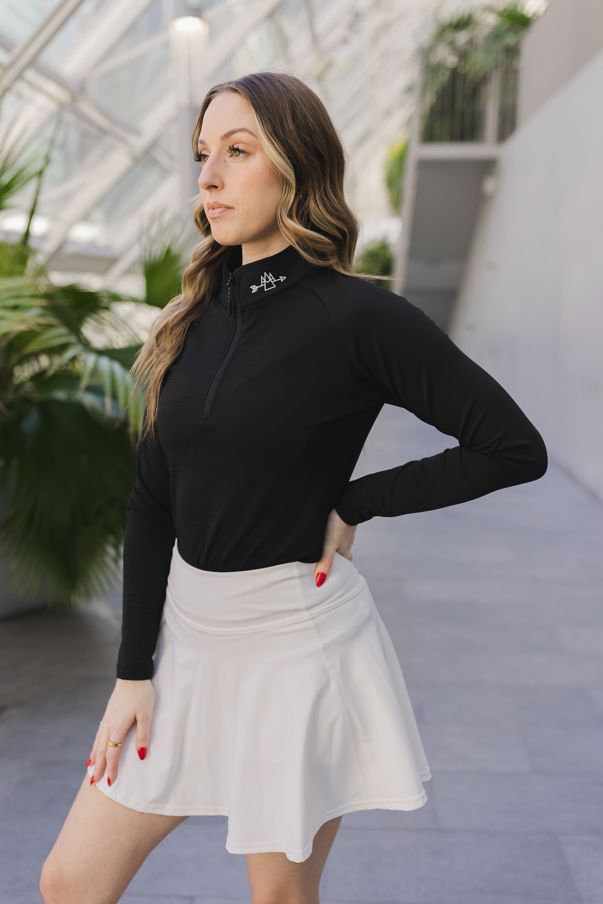 Women’s 1/4 Zip Long Sleeve Athletic Training Fitness Pullover Top
