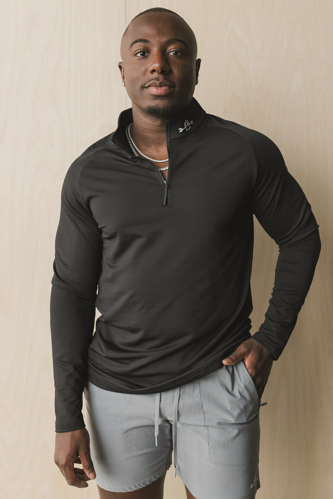 Men’s 1/4 Zip Long Sleeve Athletic Pullover Fitness Training Shirt