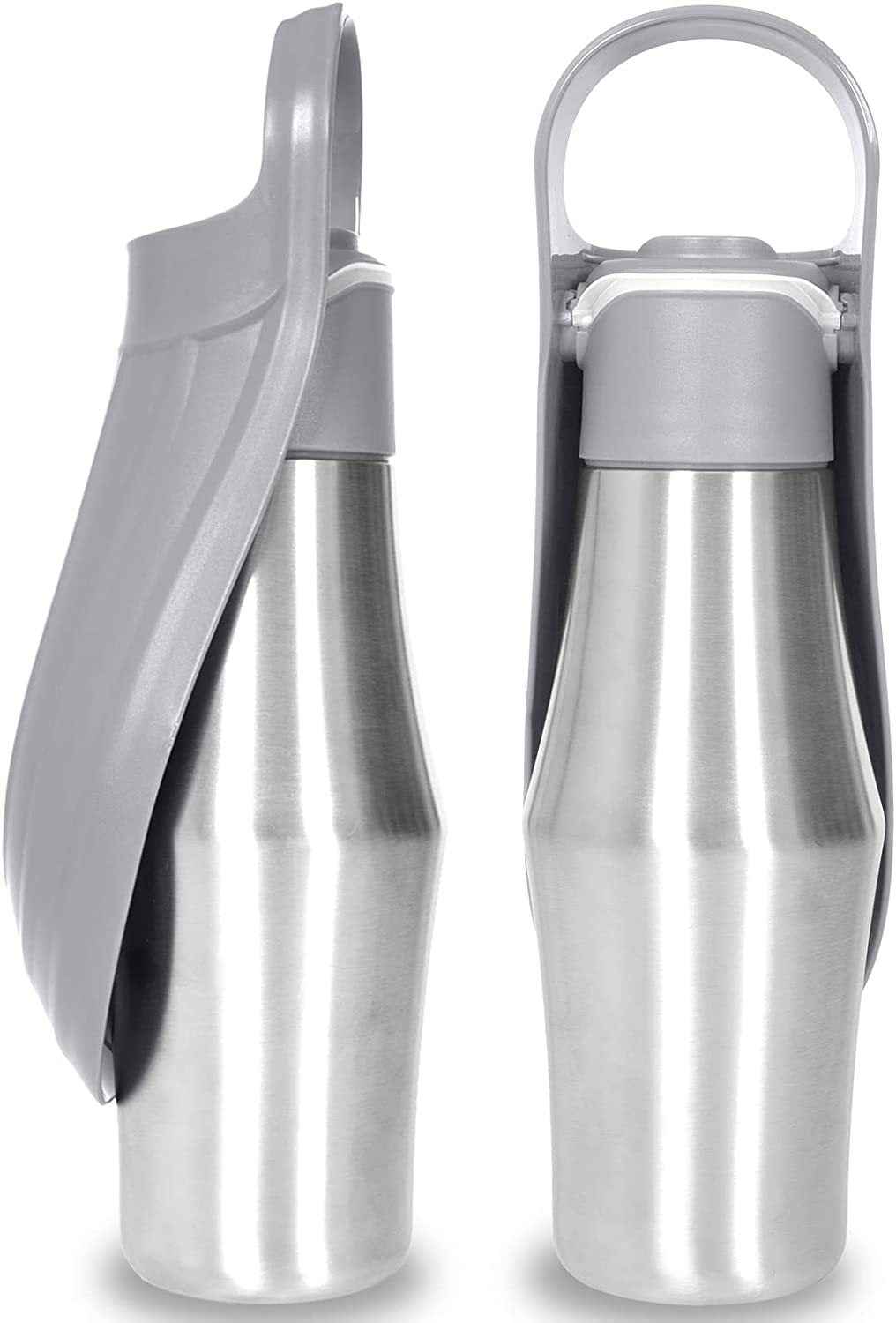 750ml Portable Dog Water Bottle – Stainless Steel Pet Water Dispenser with Silicone Bowl