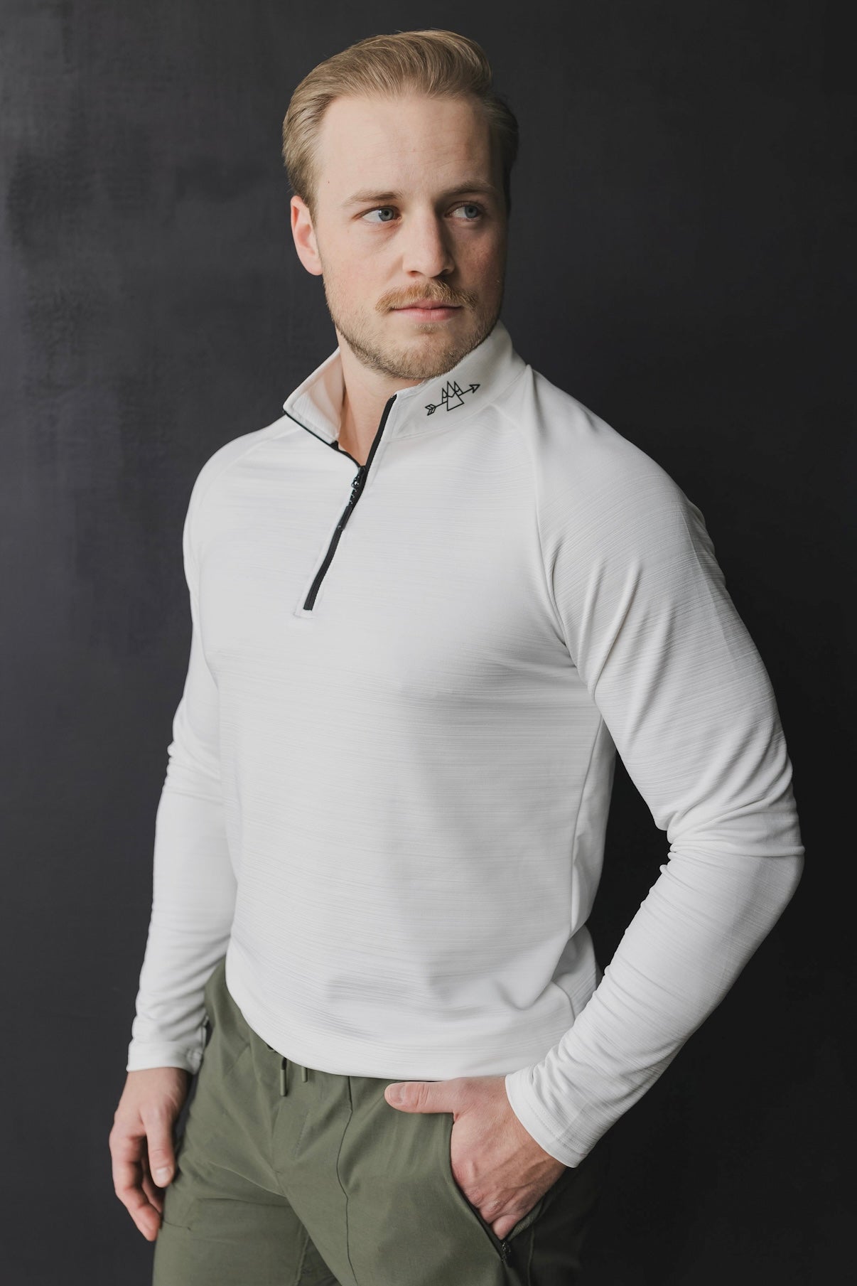 Men’s 1/4 Zip Long Sleeve Athletic Pullover Fitness Training Shirt