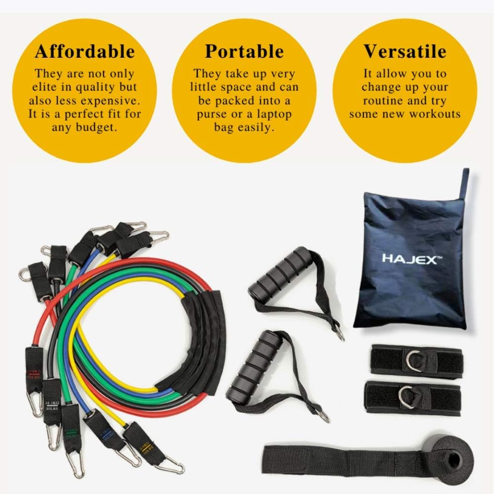 11Pcs Resistance Exercise Bands Set Full Body Workout Fitness Equipment