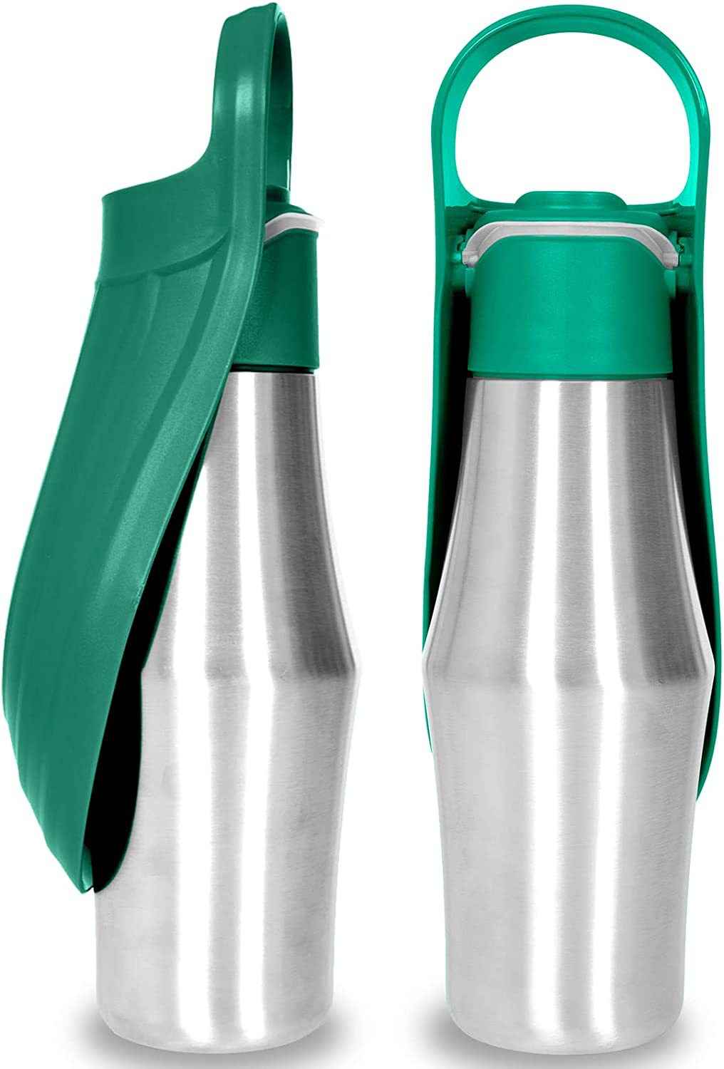 750ml Portable Dog Water Bottle – Stainless Steel Pet Water Dispenser with Silicone Bowl