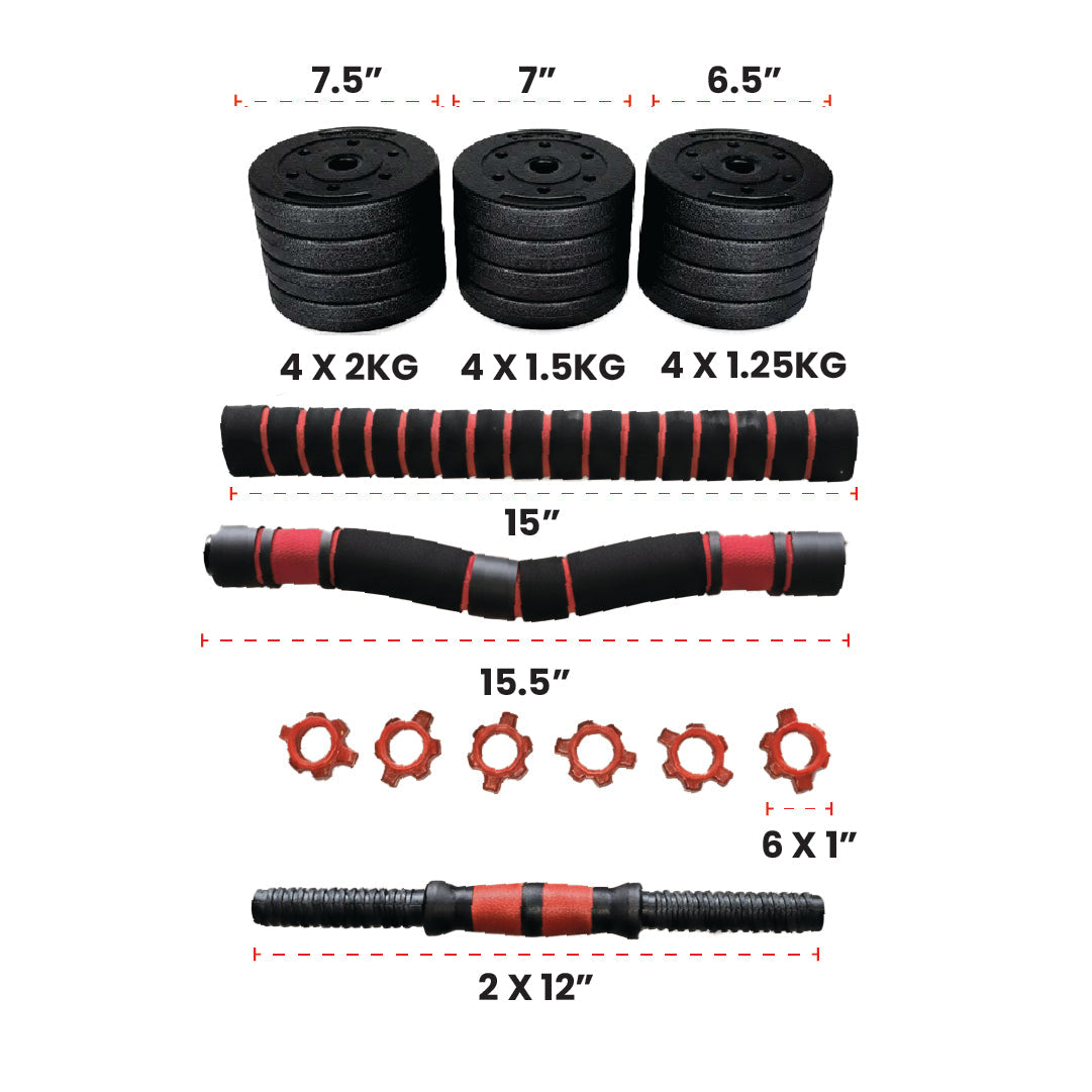 Adjustable Dumbbell Set Barbell Convertible Home Gym Weight Training Set