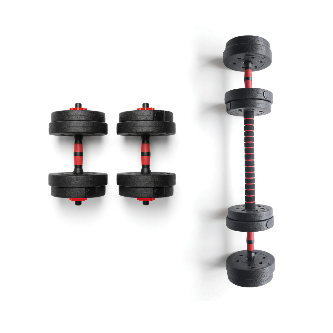 Adjustable Dumbbell Set Barbell Convertible Home Gym Weight Training Set