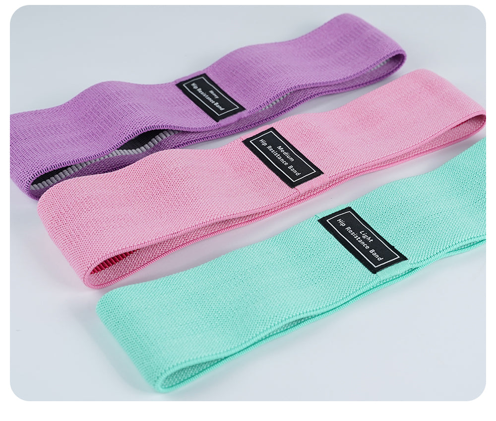 3 Levels Anti-Slip Booty Resistance Bands Set Glute Workout Fitness