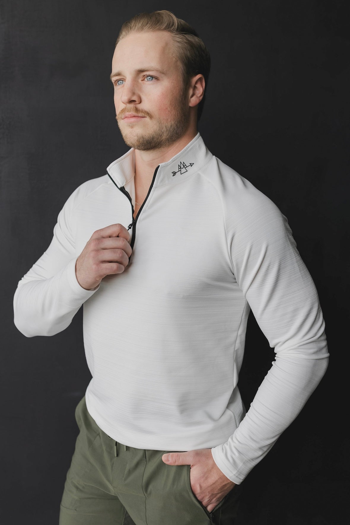 Men’s 1/4 Zip Long Sleeve Athletic Pullover Fitness Training Shirt