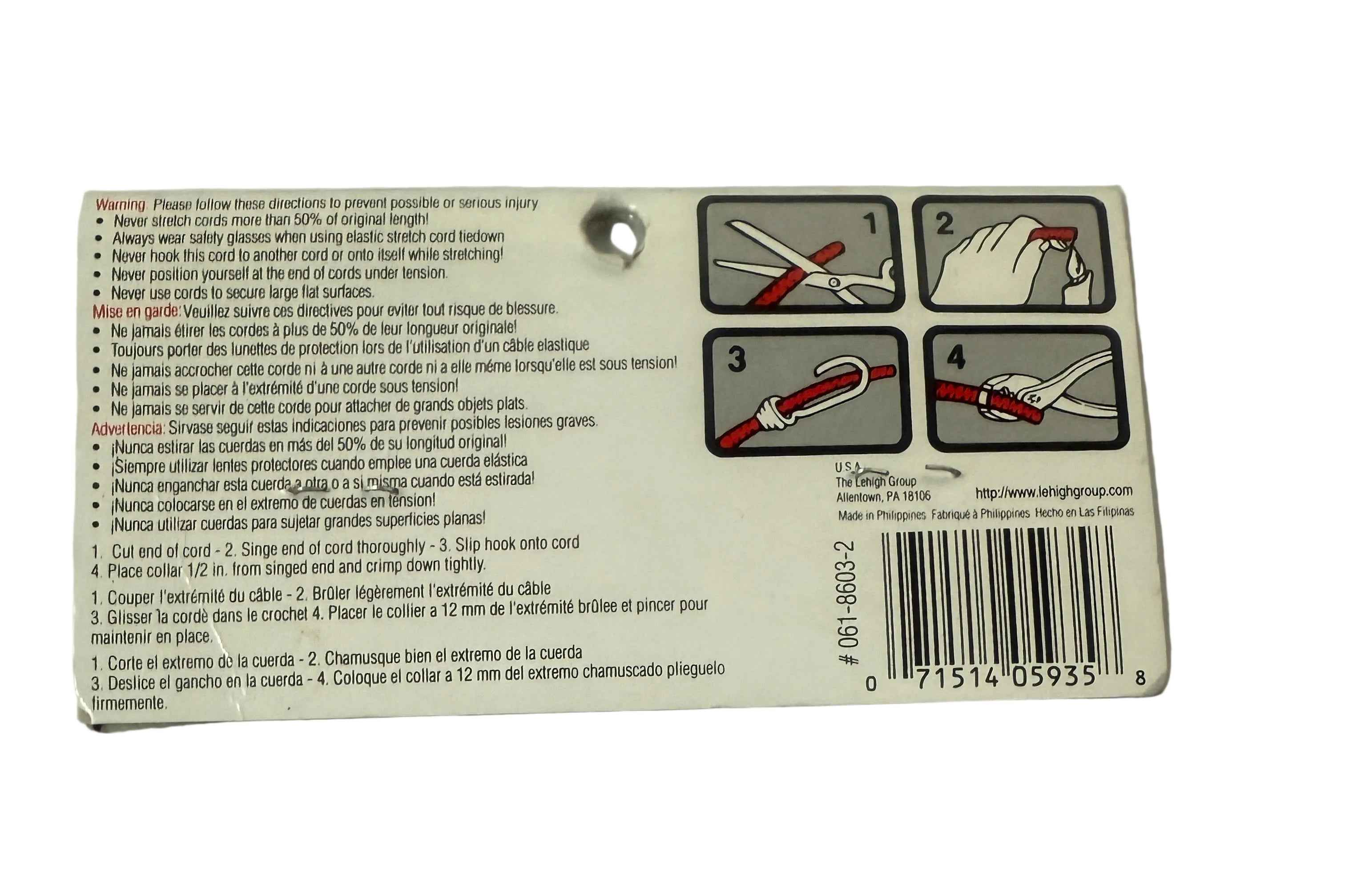 Heavy Duty Steel Cord Hooks Crimp Ring 2 Pack Hardware