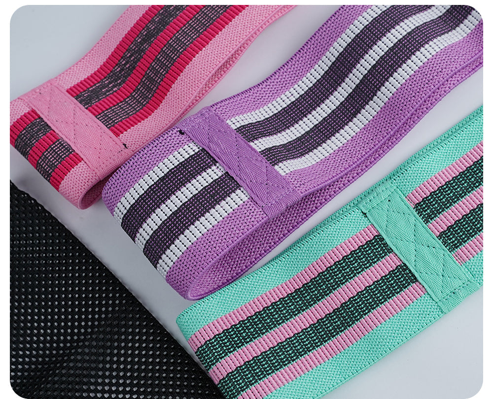 3 Levels Anti-Slip Booty Resistance Bands Set Glute Workout Fitness