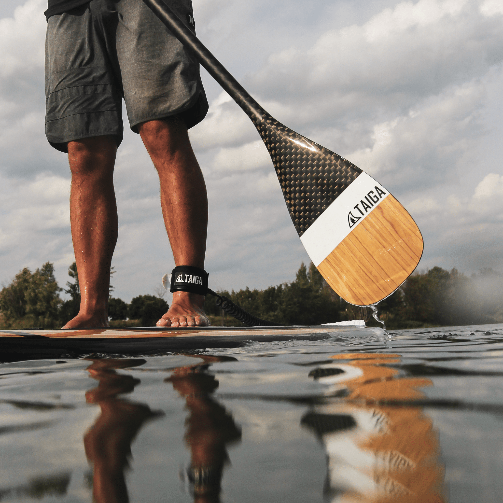 DIAMOND PADDLE - WOOD CARBON 12k - Fix 1 piece