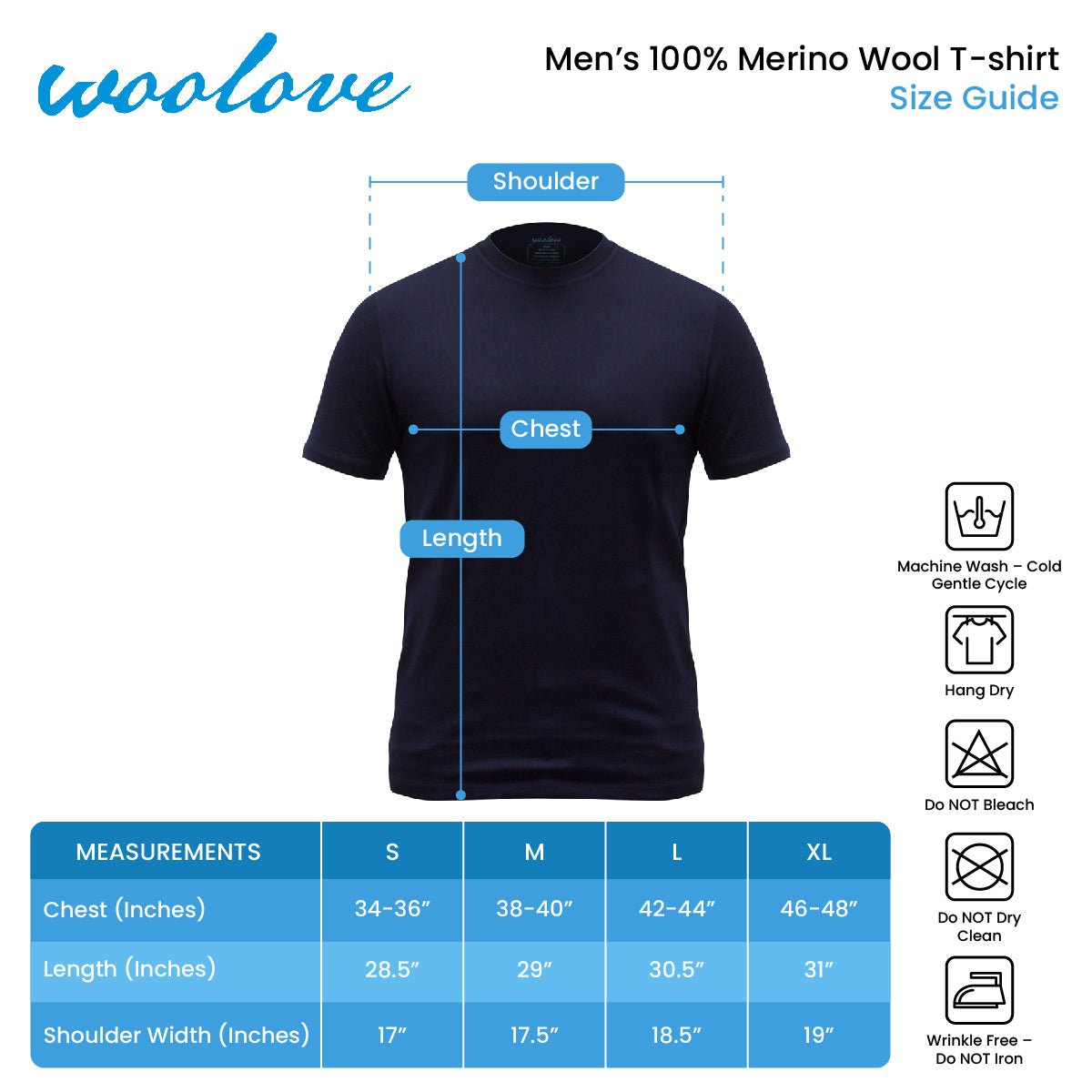Wool T-Shirt Lightweight Breathable Thermal Outdoor Base Layer